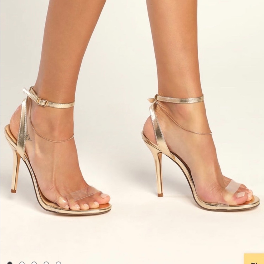 Eisley White Ankle Strap Heels Lulus Size 7.5 Stiletto Heel - Picture 1 of 9